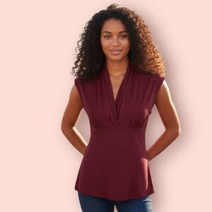 Banana Republic Burgundy Sleeveless V-Neck Top